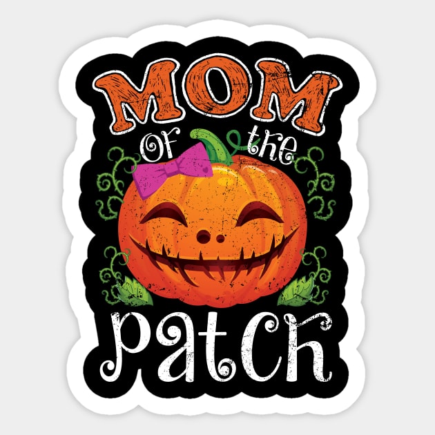 Funny Mom Of The Patch Pumpkin Halloween Matching Shirt Gift.png Sticker by blacks store